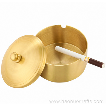 Pure copper ashtray with cover for bedroom